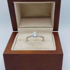 0.85ct Moissanite Engagement Ring