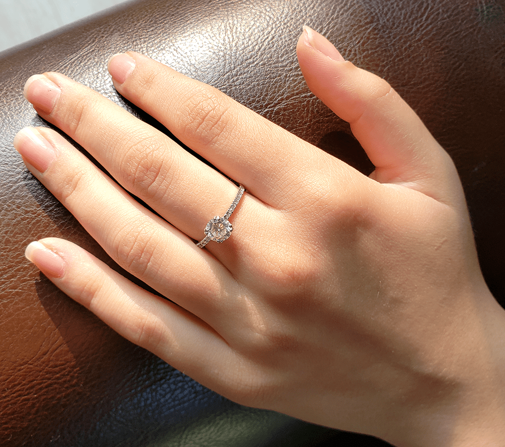 0.85ct Moissanite Engagement Ring