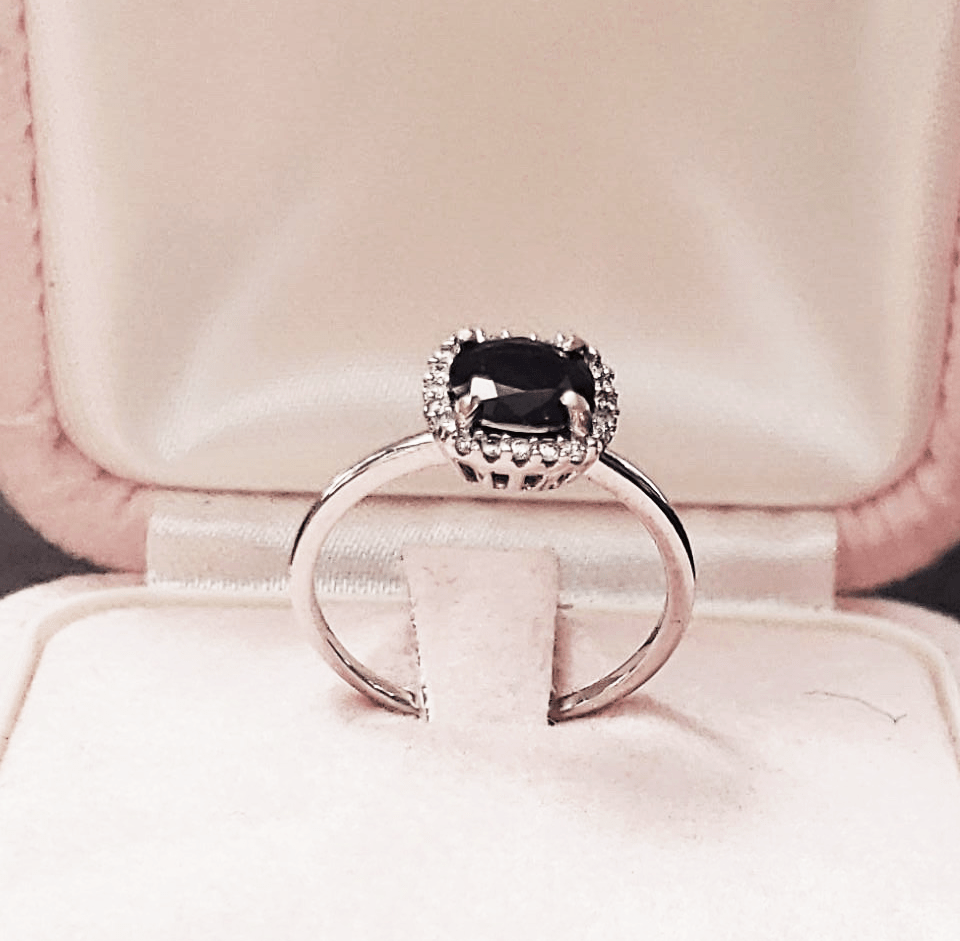 .85ct Cushion Blue Sapphire engagement ring