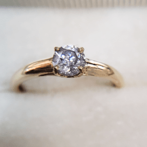 5mm Salt & Pepper Solitaire Engagement Ring