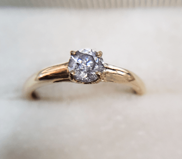 5mm Salt & Pepper Solitaire Engagement Ring