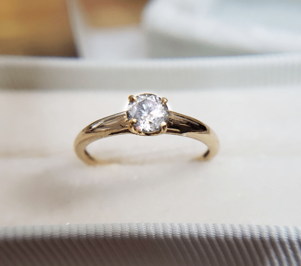 5mm Salt & Pepper Solitaire Engagement Ring