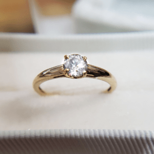 5mm Salt & Pepper Solitaire Engagement Ring