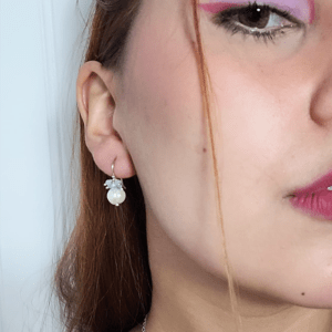Pearl Earrings with Aquamarine
