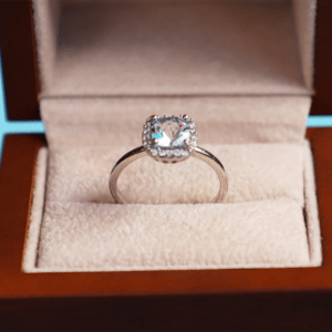 Cushion Aquamarine Engagement Ring