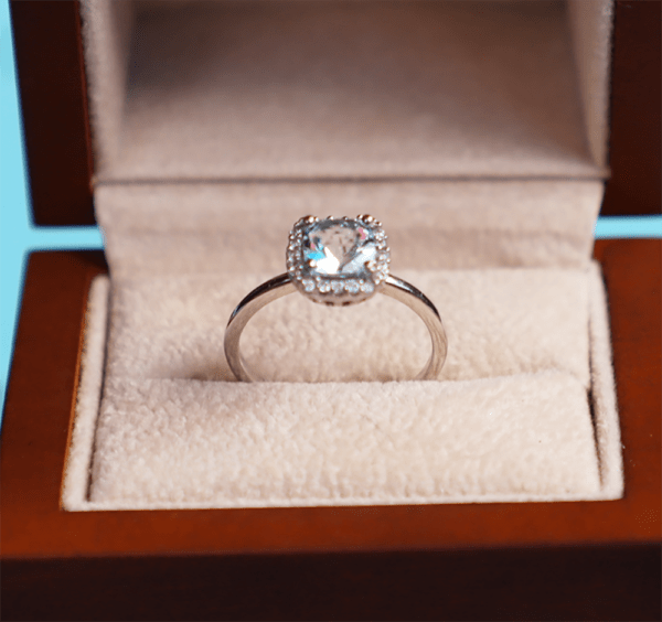 Cushion Aquamarine Engagement Ring