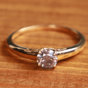 5mm Salt & Pepper Solitaire Engagement Ring