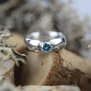 Silver & Gold Moissanite ring