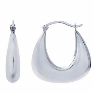 Chunky silver hoops