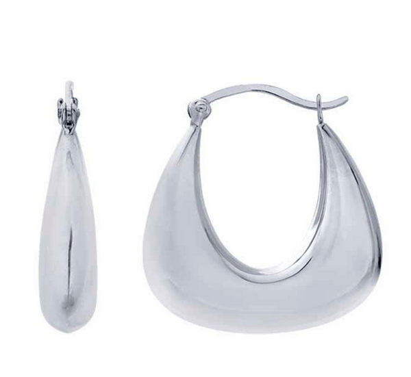 Chunky silver hoops