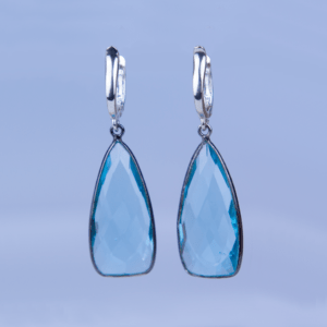 Blue topaz tear drops earrings