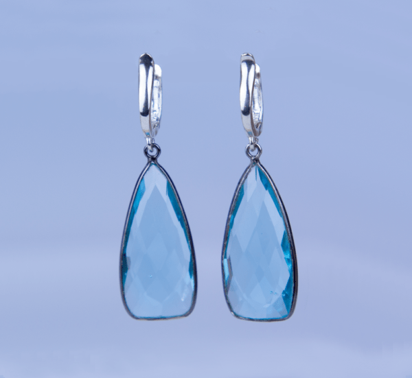 Blue topaz tear drops earrings