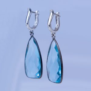 Blue Topaz tear drop earrings