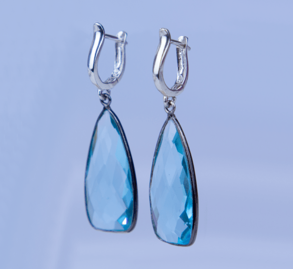 Blue Topaz tear drop earrings